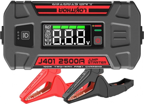Išorinė baterija ir užvedimo įkroviklis LOKITHOR J401 12 V, 2500 A, 74 Wh