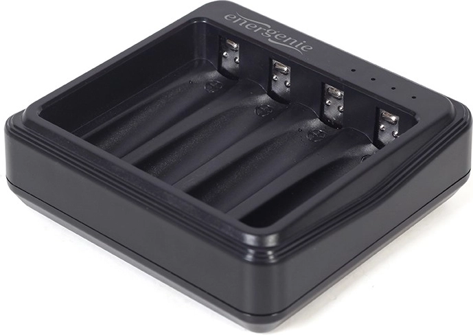 USB įkroviklis AA/AAA akumuliatoriams, juodas