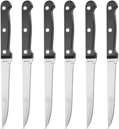 6 vnt. nerūdijančio plieno steak peilių rinkinys, 21 cm
