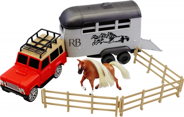 Royal Breeds arklys su automobiliu ir priekaba 35 cm