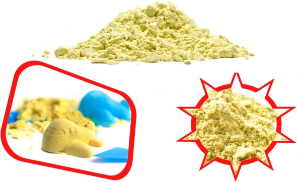 Magiškas kinetinis smėlis vaikams 1 kg – Geltona