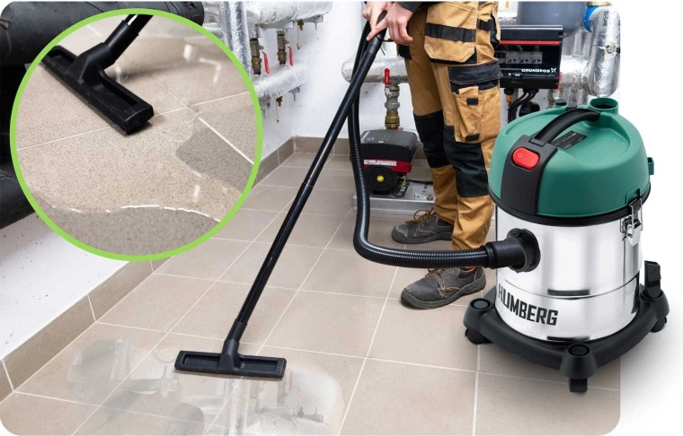 Wet & dry vacuuming + water pickup