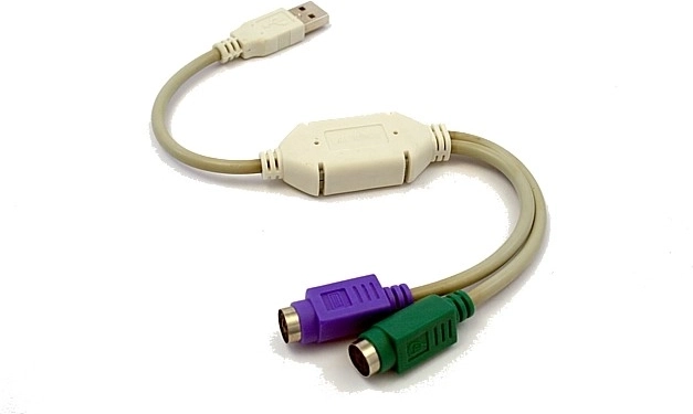 USB adapteris į 2x PS/2 (klaviatūrai ir pelei)