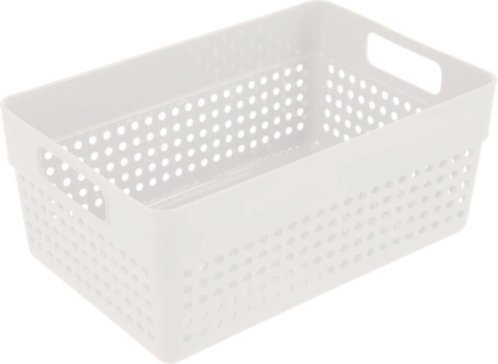 Terra polypropylene basket, white, 23.5 × 15.5 × 10 cm