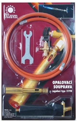 Blowtorch set with round propane–butane burner