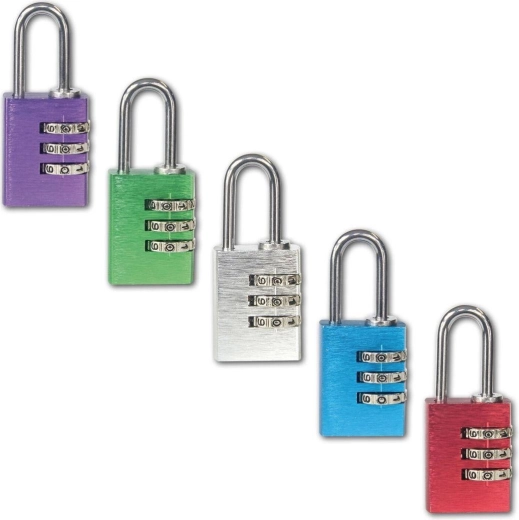Combination Padlock – Aluminum, Assorted Colors