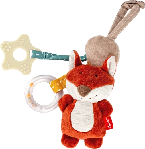 Sigikid hanging developmental toy fox with rattle, teether and squeaker