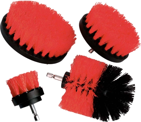 Drill/screwdriver brushes for faster cleaning