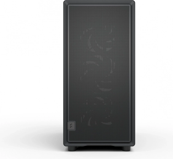 Meshed front panel for top-tier airflow