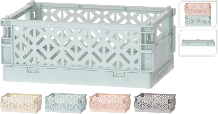 Sulankstoma plastikinė dėžutė 10 × 15 × 6 cm – spalvų miksas