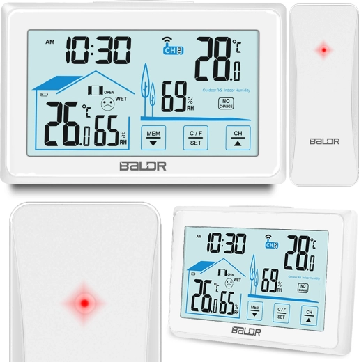 Belaidė meteorologinė stotelė BALDR su ekranu BD-910, balta