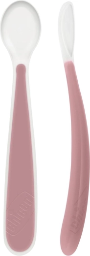 Chicco silikoninis minkštas šaukštelis Soft, rožinis, 2 vnt., 6 mėn.+