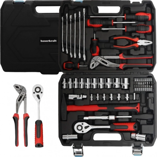 Tool set in a portable case - 58 pieces: wrenches, screwdrivers, pliers