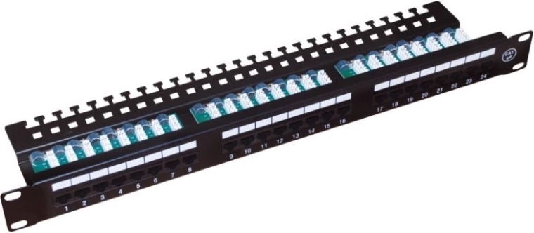UTP Cat 5e Patch Panel, 24 Ports, LSA, 1U with Shelf