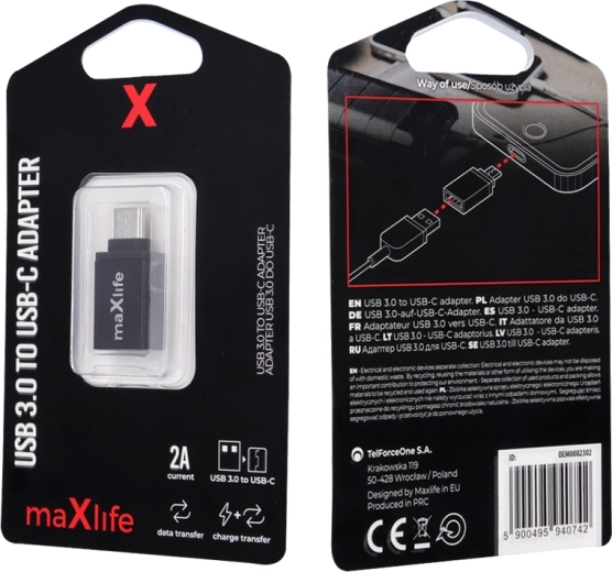 Maxlife USB 3.0 į USB‑C adapteris