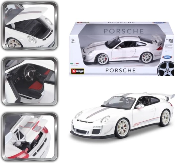 Metalinė „Porsche 911 GT3 RS 4.0“ 1:18 modelio kopija – Bburago, balta