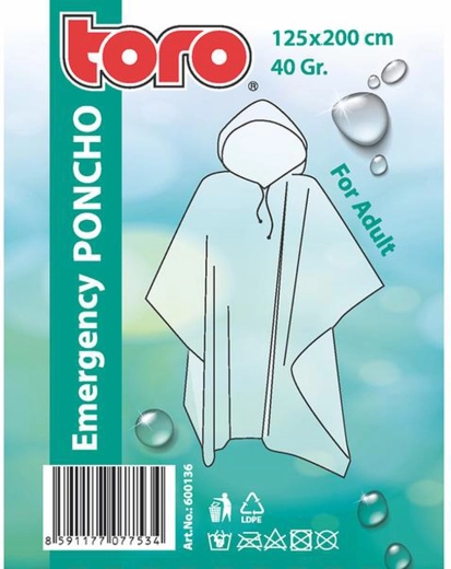 Toro Adult Poncho Raincoat