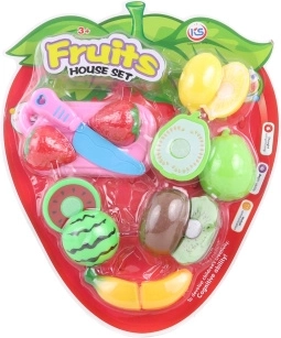Fruit Cutting Set with Velcro – Strawberry-Shaped Blister Card