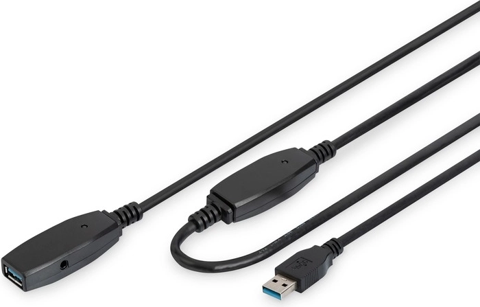 Aktyvus USB 3.0 prailginimo kabelis Tipas A/A juodas 10 m