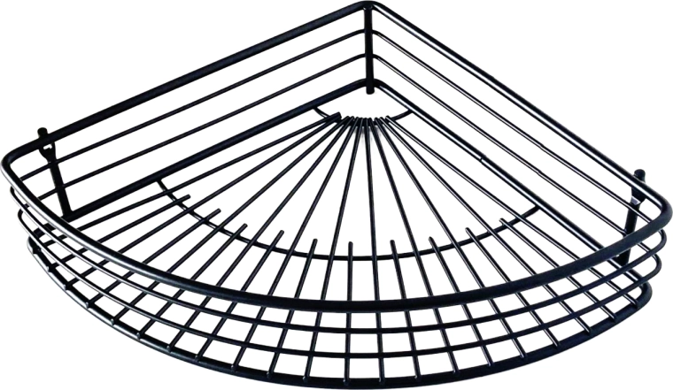 Corner bathroom shelf made of black wire 31.5 × 22.7 cm