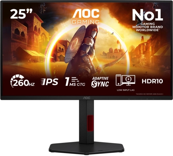 AOC 25G4ZR 24.5" gaming monitor, fast IPS 260 Hz with pivot