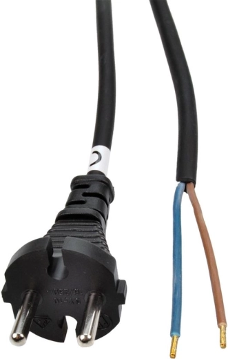 Solight flexo rubber cord 2× 1.5 mm² black 2.5 m