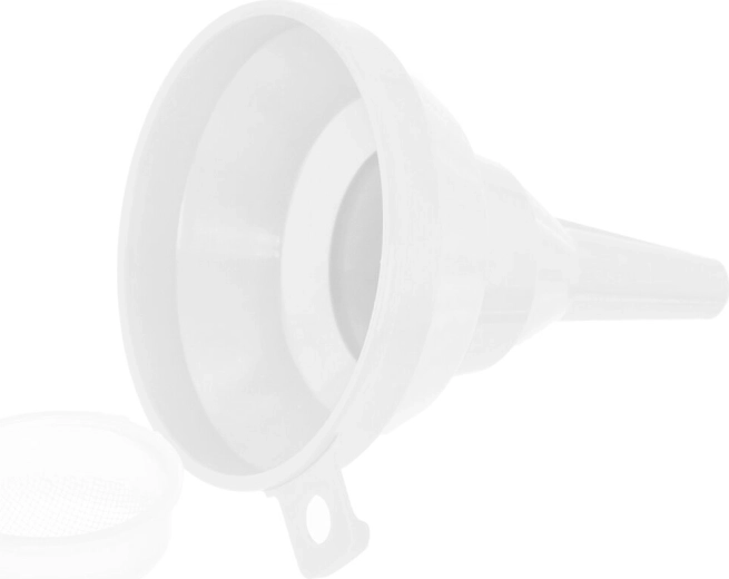 Easy pouring into bottles and smaller containers