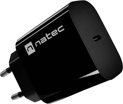 Natec Ribera USB‑C 20 W Wall Charger, Black