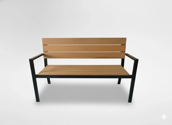 Sodo suoliukas su atlošu Garden Line 118 × 54 × 77 cm, rudas – 1 vnt.