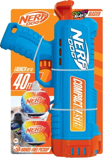 Nerf Dog kompaktiškas kamuoliukų blasteris + 2 teniso kamuoliukai