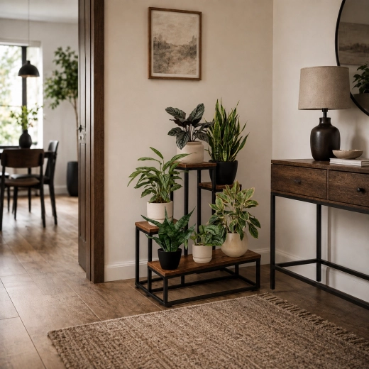 Loft išvaizda: juodas plienas ir sendinto ąžuolo dekoras