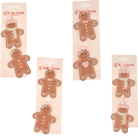 Hanging wooden decoration gingerbread 7 × 10 cm (2 pcs)
