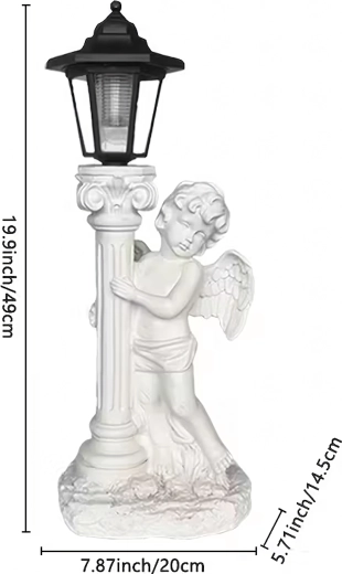 Saulės sodo lempa su angelėliu, 49 cm
