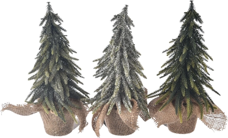Kalėdinis plastikinis vazono apvalkalas eglutės formos 28 cm (3 variantai)
