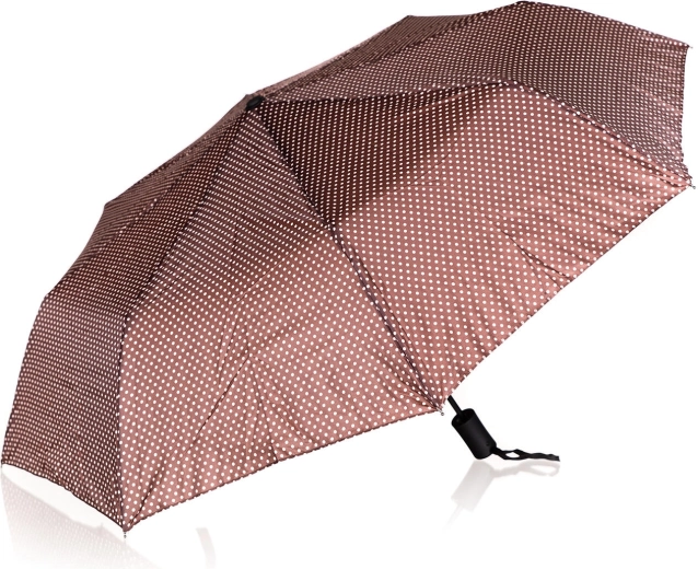 Sulankstomas skėtis su taškeliais 52 cm – rudas