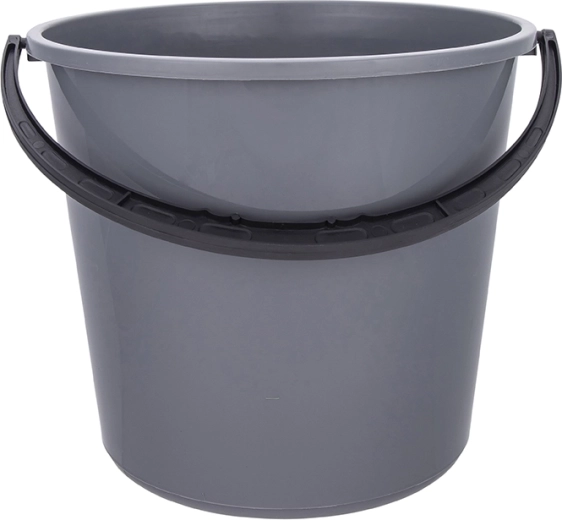 Plastikinis kibirėlis su plastikine rankena 5 l, pilkas