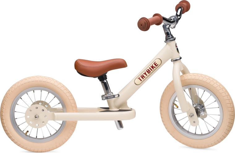 Trybike kids’ balance bike – first bike, cream