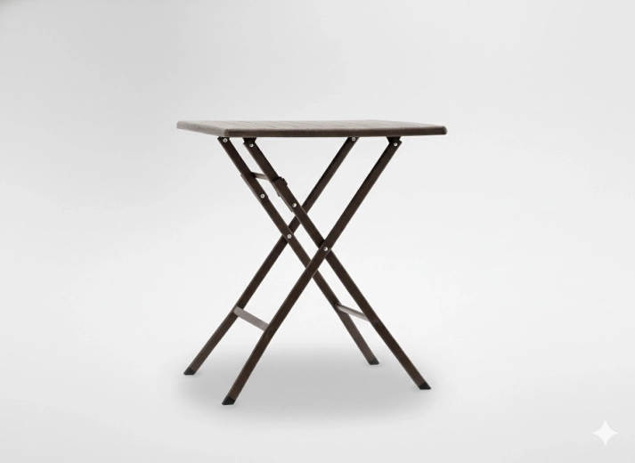 Folding camping table 61.5 × 61.5 × 73 cm brown