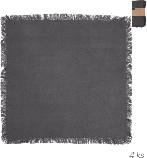 Medvilninės servetėlės pilkos 45 × 45 cm (4 vnt.)