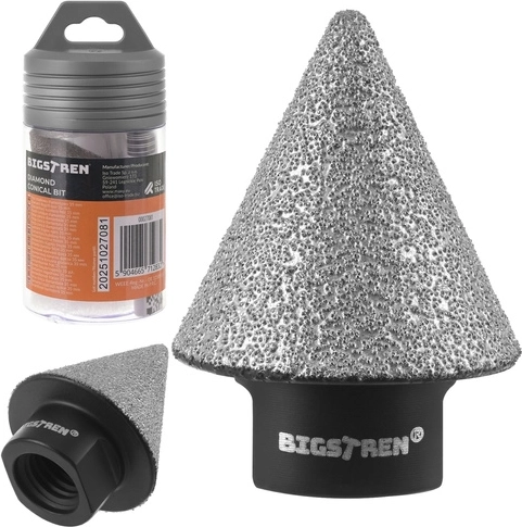 Deimantinis kūginis frezas plytelėms ir betonui 2–35 mm BIGSTREN, sriegis M14