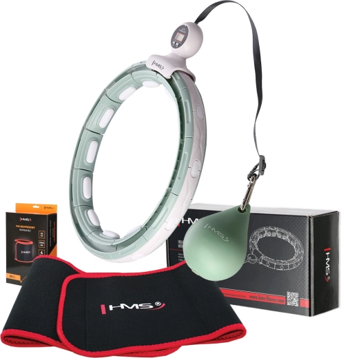 Massage hula hoop set with weight and counter + slimming belt HMS