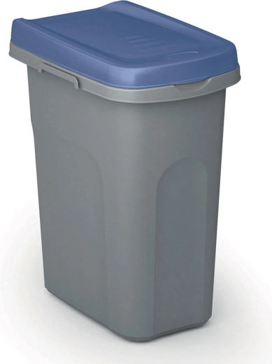 HOME ECO SYSTEM 25 L Recycling Bin, grey with blue lid