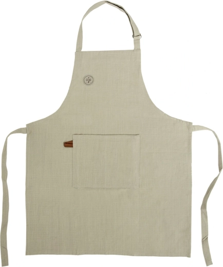 Cotton tie-back kitchen apron GREENISH, green