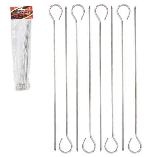 Set of 8 stainless steel skewers 28 cm