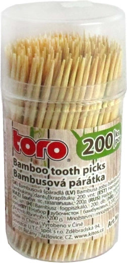 Bamboo Toothpicks in a Dispenser (200 pcs)