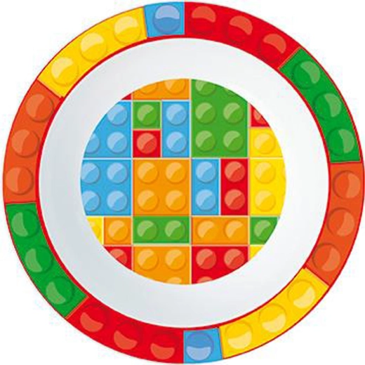 Plastic Bowl with Checkered Pattern 300 ml, Diameter 16 cm