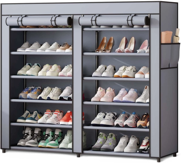 Massido Graphite Textile Shoe Cabinet