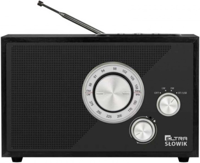 Stalinis radijas OR Słowik su USB, microSD ir Bluetooth, juodas