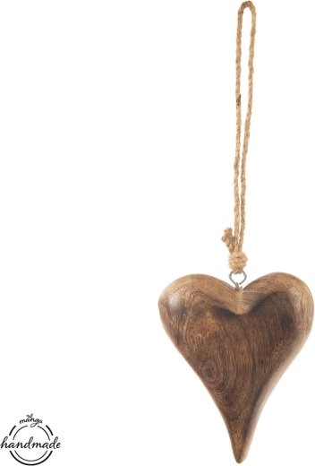 Hanging wooden heart made of mango wood