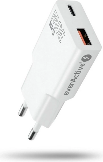 everActive gaN super slim 30 W tinklo įkroviklis su USB-A ir USB-C